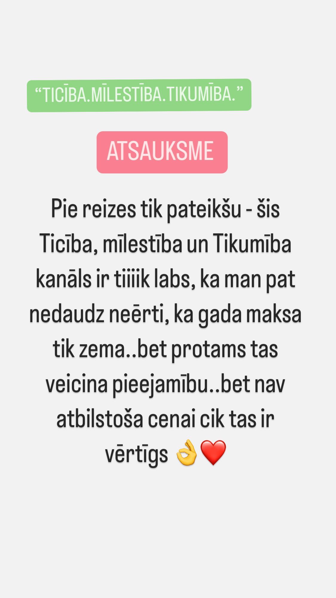 Ticība.Mīlestība.Tikumība