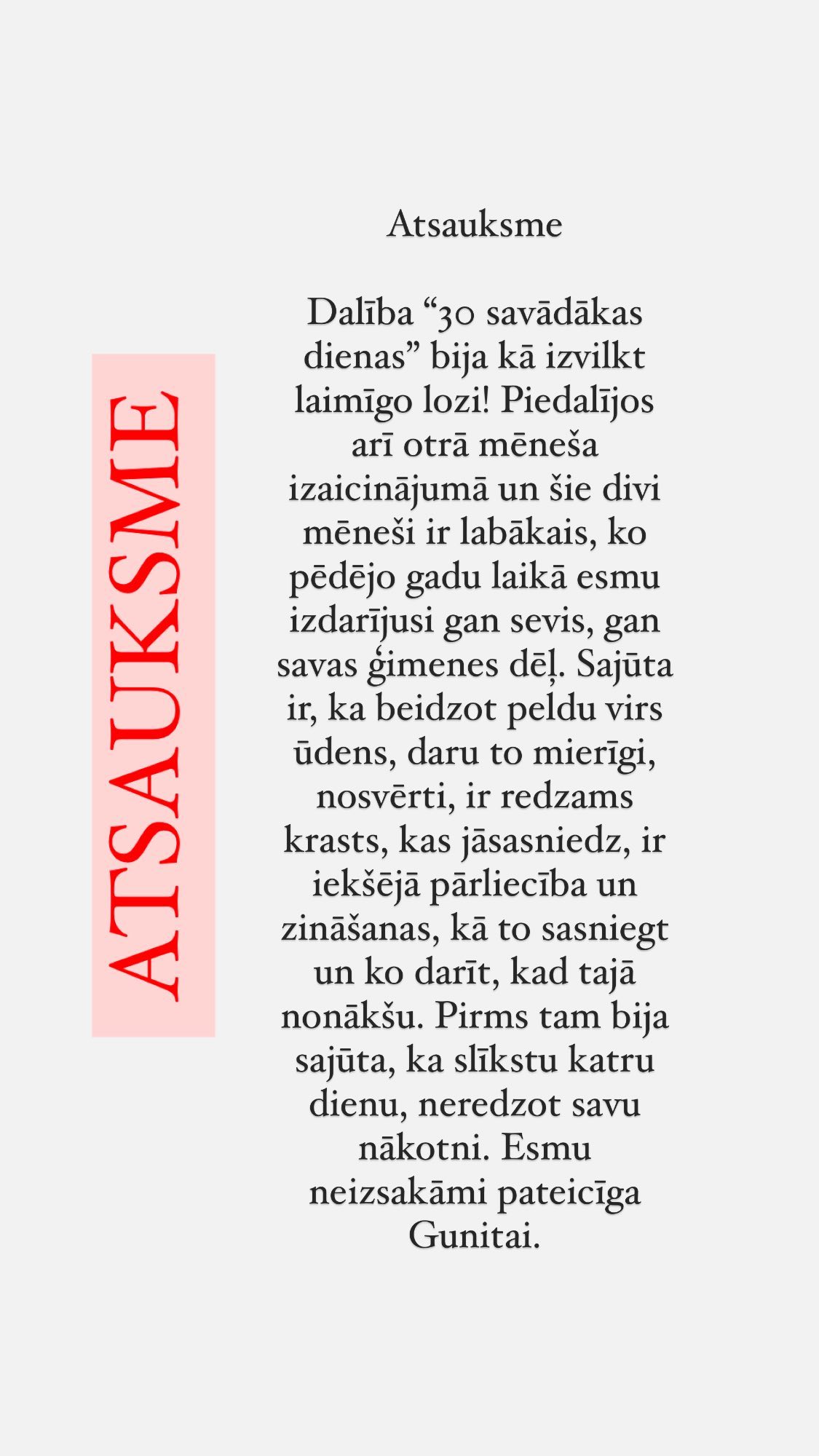 Atsauksme par Gunitu Gudoni