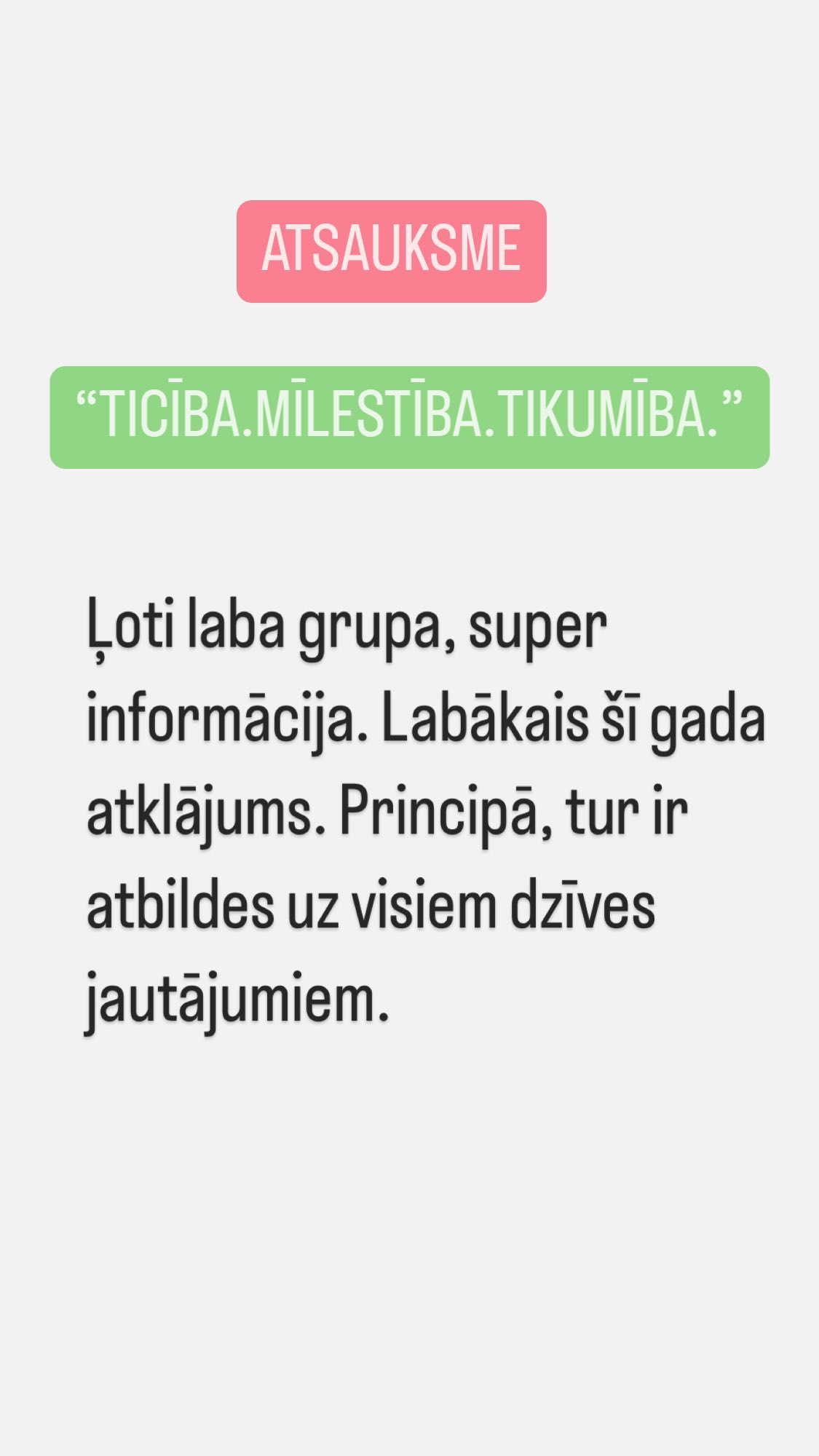 Ticība.Mīlestība.Tikumība