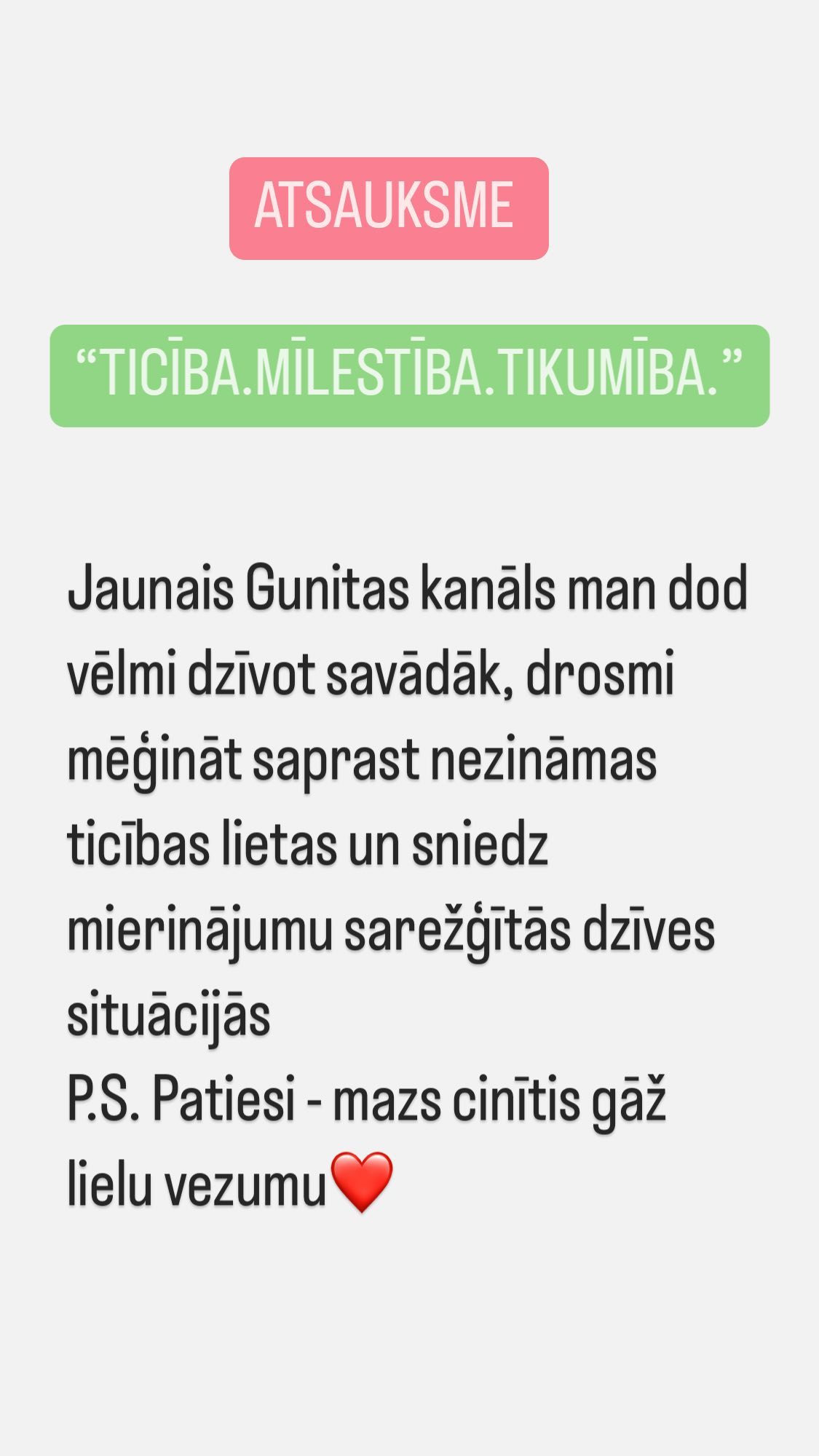 Ticība.Mīlestība.Tikumība